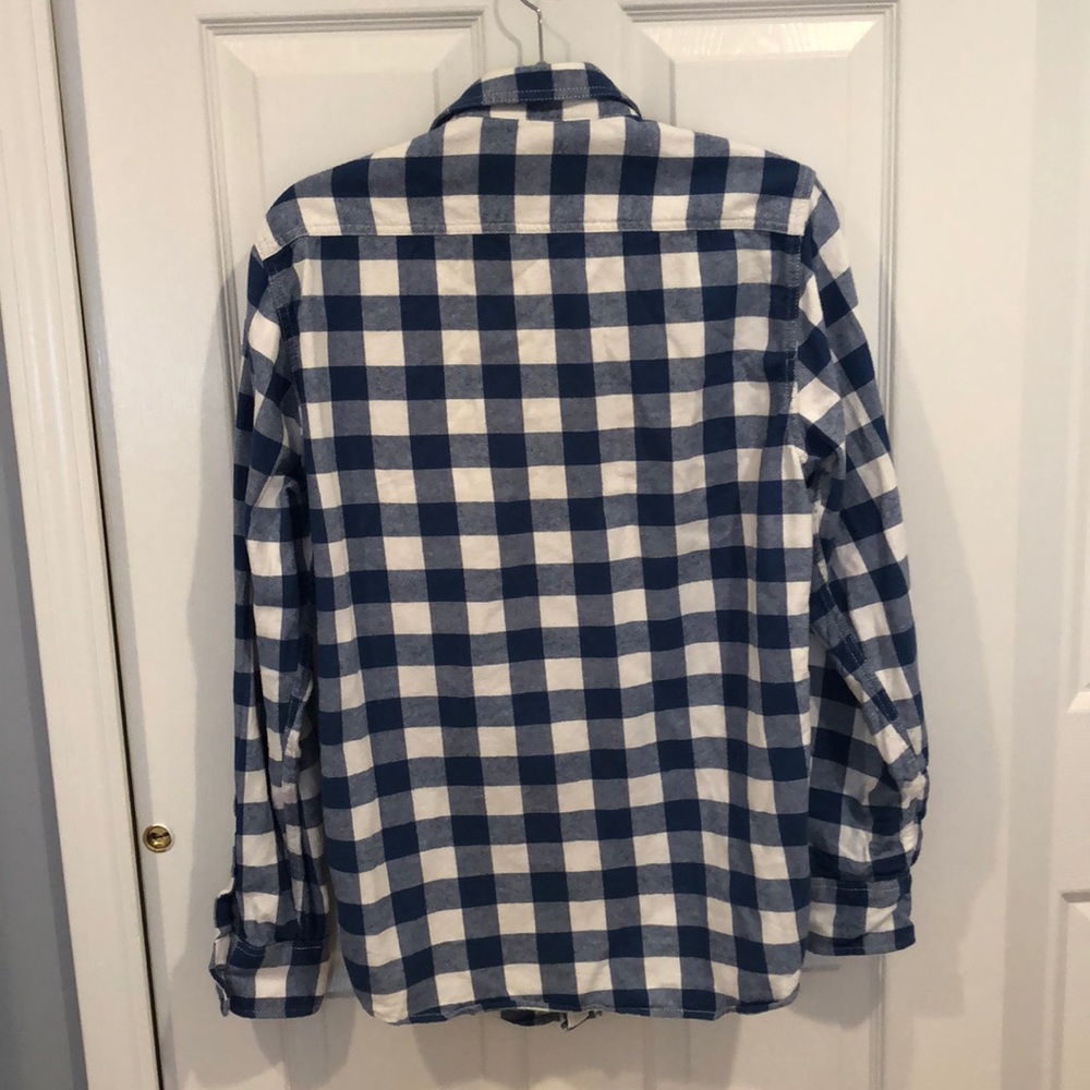 Men’s blue and white checkered flannel - Picture 2 of 5